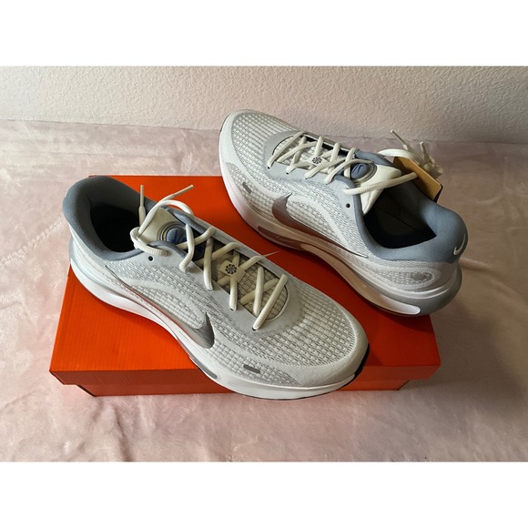 Nike Other - Nike Journey Run White Metallic Silver Black Mens‎ 11.5 Running Shoes FN0228-104